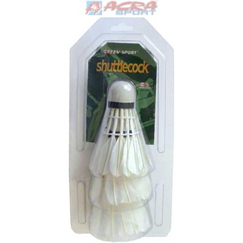 ACRA Košík péřový na badminton bílý set 3ks blistr