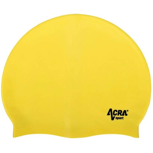 ACRA Čepice plavecká koupací silikonová do vody žlutá