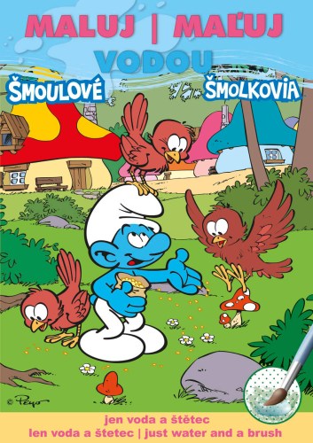AKIM Maluj vodou podle barevných teček Šmoulové A5