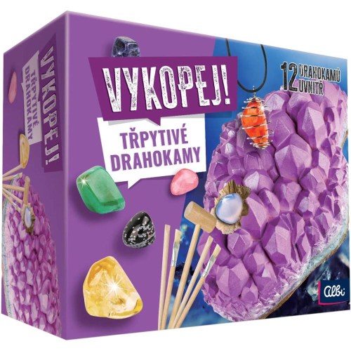 ALBI Vykopej! Třpytivé drahokamy malý mineralog