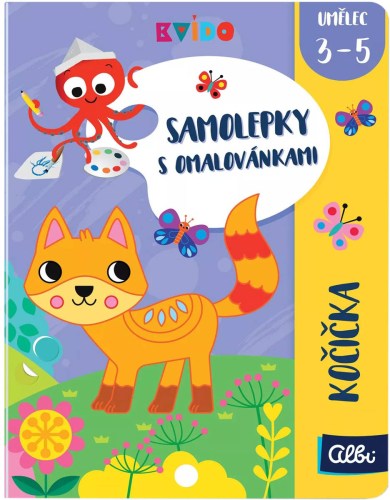 ALBI Kvído Samolepky s omalovánkami Kočička