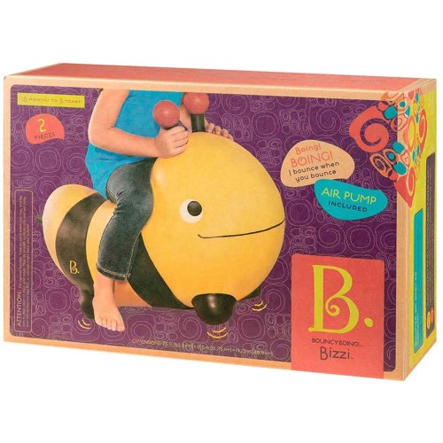 B-TOYS Baby hopsadlo nafukovací čmelák Bizzi skákadlo set s pumpičkou