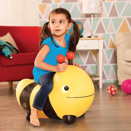 B-TOYS Baby hopsadlo nafukovací čmelák Bizzi skákadlo set s pumpičkou