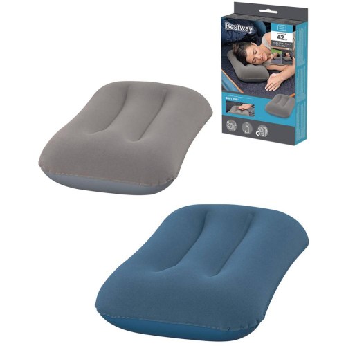 BESTWAY Polštářek nafukovací Flocked Air Camp 2 barvy 67121
