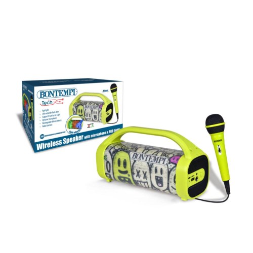 BONTEMPI Bezdrátový reproduktor s dynamickým mikrofonem a světelnými efekty