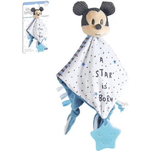 CLEMENTONI Muchláček baby Mickey Mouse s kousátkem pro miminko