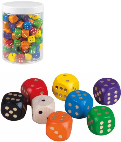 DETOA DŘEVO Kostky barevné hrací set 150ks v dóze *DŘEVĚNÉ HRAČKY*