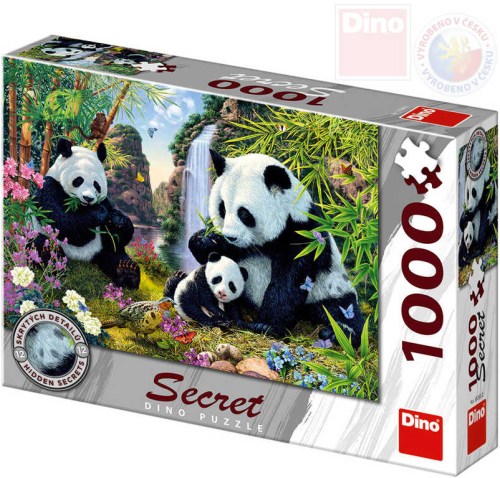DINO Puzzle 1000 dílků Pandy skrytá tajemství 66x47cm skládačka v krabici