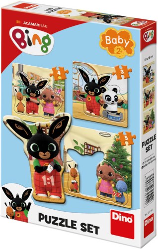 DINO Baby puzzle 12 dílků Bing a kamarádi 18x18cm skládačka 3v1 velké dílky