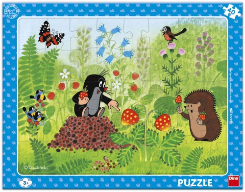 DINO Puzzle deskové 40 dílků Krtek a jahody (Krteček) 32x24cm skládačka