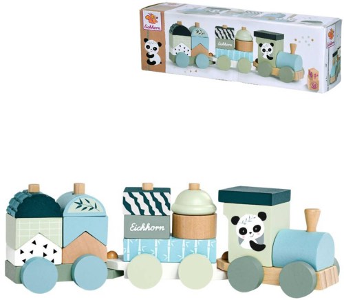 EICHHORN DŘEVO Vláček skládací s navlékacími tvary *DŘEVĚNÉ HRAČKY*