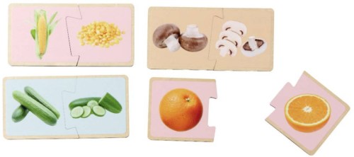 EICHHORN DŘEVO Montessori puzzle baby ovoce a zelenina dvojice