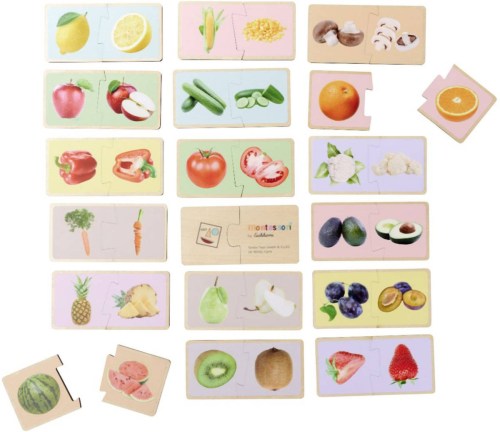 EICHHORN DŘEVO Montessori puzzle baby ovoce a zelenina dvojice