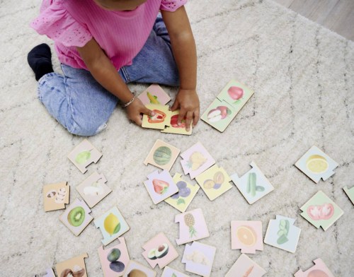 EICHHORN DŘEVO Montessori puzzle baby ovoce a zelenina dvojice