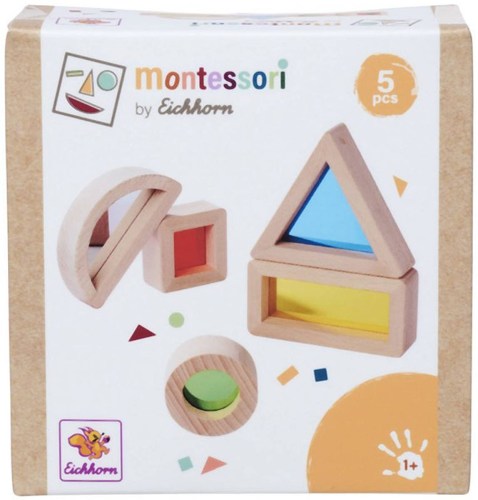 EICHHORN DŘEVO Montessori baby smyslové bloky set 5 tvarů