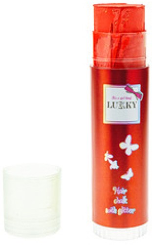LUKKY Křída na vlasy červená třpytivá 10g s vůní třešeň se třpytkami