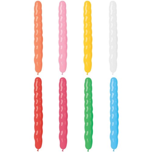 GEMAR Balónek party dlouhý spirála pastelové barvy 8/25cm housenka 8 barev AS1