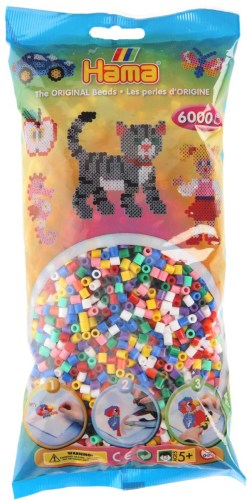HAMA Korálky dětské zažehlovací barevné set 6000ks v sáčku midi plast
