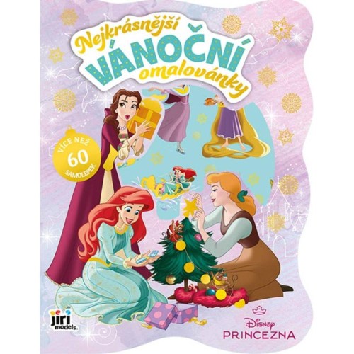 JIRI MODELS Omalovánky vánoční se samolepkami Disney Princezny