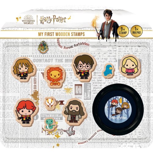 JIRI MODELS Moje první razítka Harry Potter set 9ks s poduškou DŘEVO