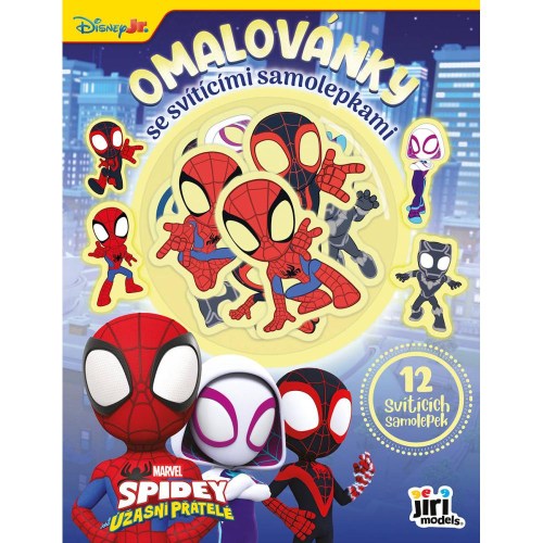 JIRI MODELS Omalovánky se svítícími samolepkami Spidey