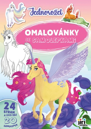 JIRI MODELS Omalovánky A4 se samolepkami Jednorožci