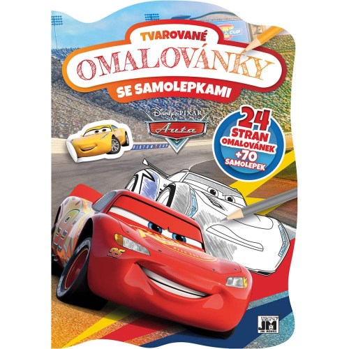 JIRI MODELS Omalovánky tvarované + samolepky Auta (Cars)