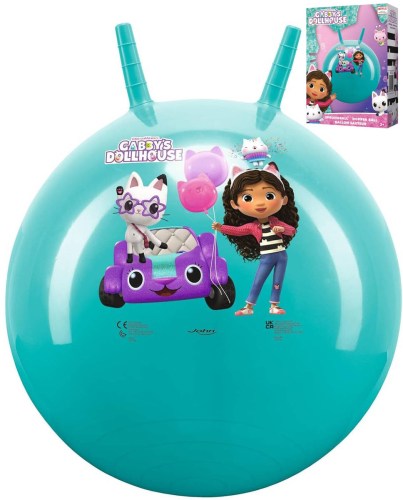 JOHN Míč skákací Gabby‘s Dollhouse 50cm dětské hopsadlo s držadly