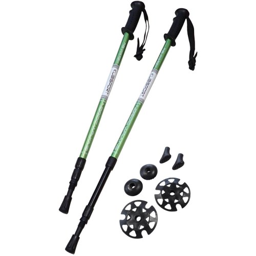 KUBISPORT Trekingové hole set 1 pár s příslušenstvím zelené