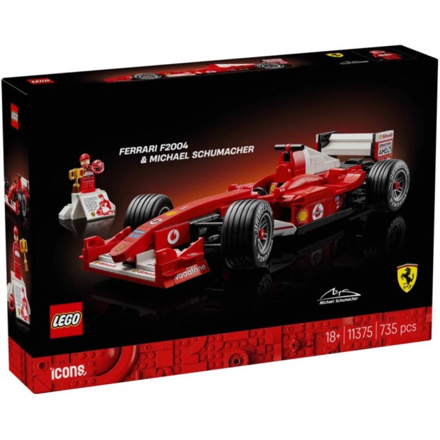 Stavebnice: LEGO ICONS Auto Ferrari F2004 a Michael Schumacher 11375 ...