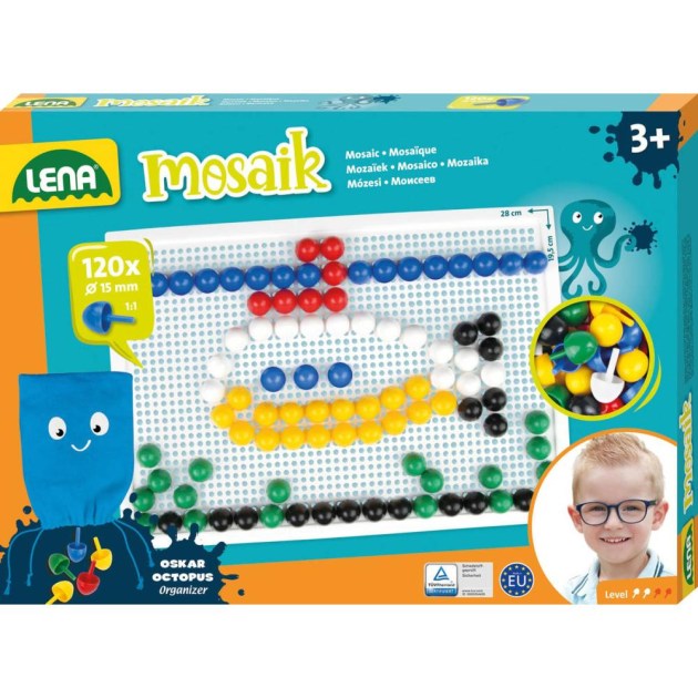 LENA Mozaika klobouček hladký 1,5cm set 120ks s podložkou