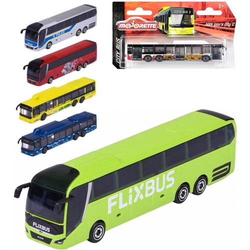 MAJORETTE Autobus MAN City kovový volný chod 2 druhy 3 barvy