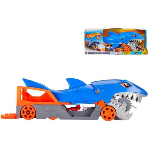 MATTEL HOT WHEELS Auto žraločí tahač herní set a autíčkem kov