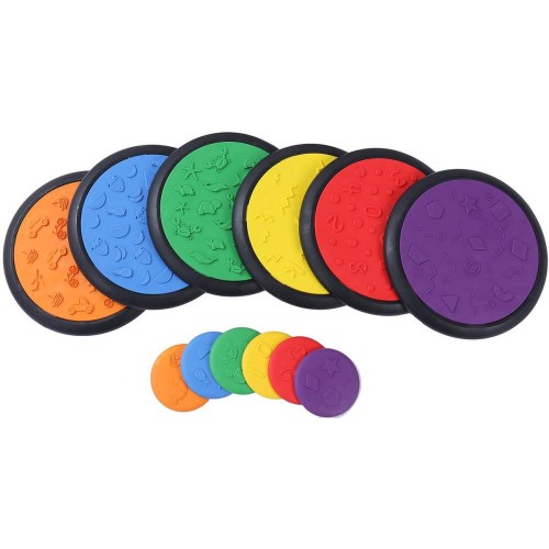 MERCO Balanční senzorické disky barevné různé povrchy set 12ks