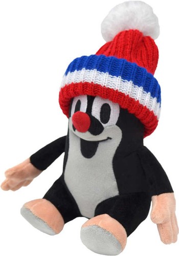 MORAVSKÁ ÚSTŘEDNA Krteček mluvící 20cm kulich trikolora na baterie Zvuk