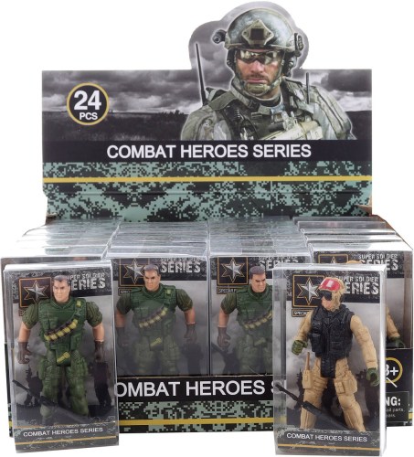 Voják se zbraní 9cm akční postavička Combat Heroes 2 druhy v krabičce