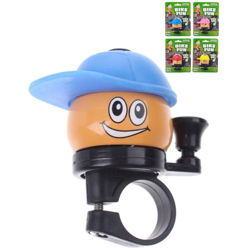 Zvonek veselý s obličejem na dětské jízdní kolo 4 barvy