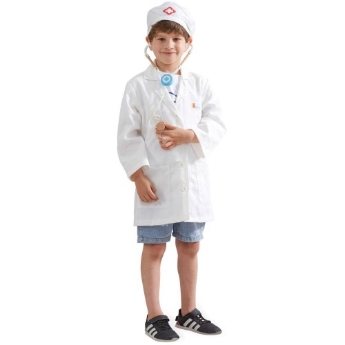 KARNEVAL Šaty doktor bílý plášť + čepice *KOSTÝM*