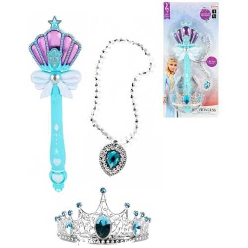 Hůlka kouzelná ledová princezna set s korunkou na baterie Světlo