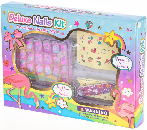 Nalepovací nehty set 20ks s pilníkem a nálepkami zdobení nehtů