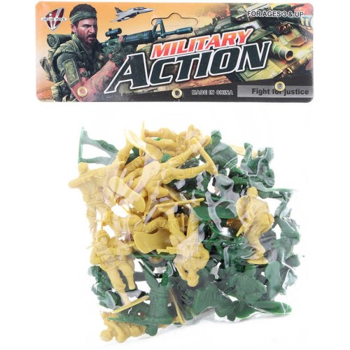 Vojáci figurky akční plastové se zbraněmi 6cm herní set 2 barvy v sáčku