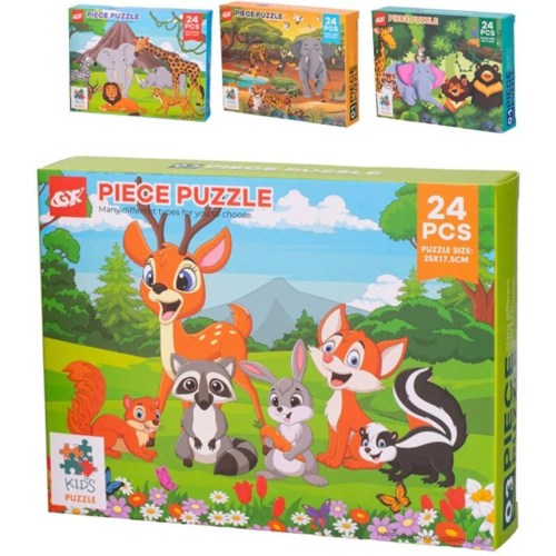 Puzzle Zvířátka 25x18cm 24 dílků skládačka 4 druhy