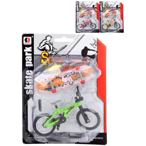 Skateboard a kolo BMX šroubovací prstové set s doplňky 3 barvy