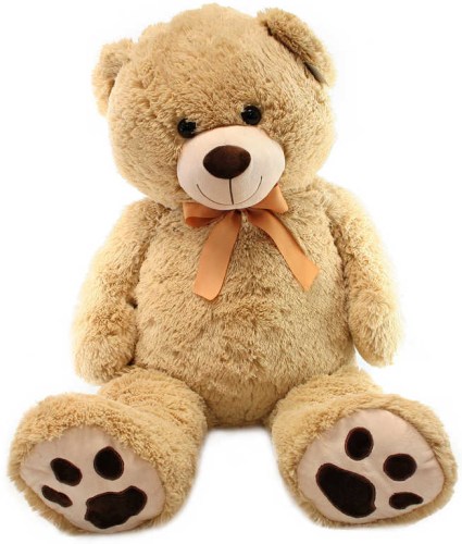 PLYŠ Medvěd hnědý světlý 100cm s mašlí *PLYŠOVÉ HRAČKY*