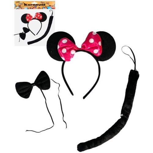 KARNEVAL Myška černá set čelenka doplňky *KARNEVALOVÝ DOPLNĚK*