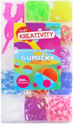 UDĚLEJ SI NÁRAMEK Gumičky LOOM BANDS 390ks set s doplňky v boxu