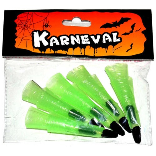 KARNEVAL Prsty čarodějnické zelené set 10ks *KARNEVALOVÝ DOPLNĚK