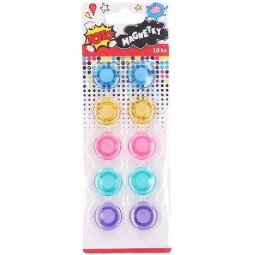 Magnetky barevné 20mm set 10ks na kartě