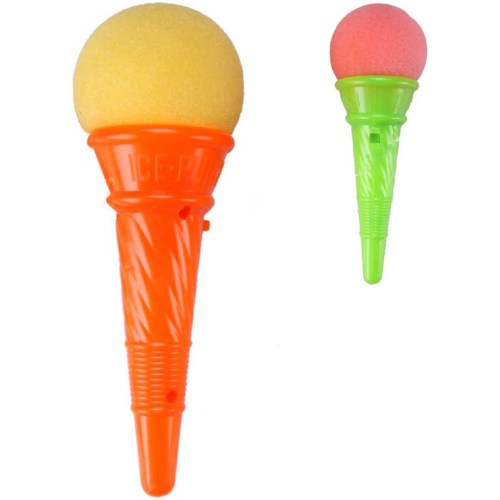 Vystřelovací zmrzlina set kornout + soft balonek pěnový 2 barvy plast