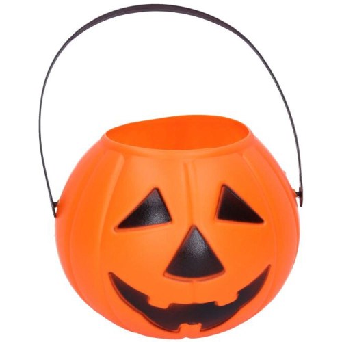 Kotlík čarodějnický dýně s rukojetí 15cm Halloween plast